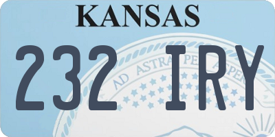 KS license plate 232IRY