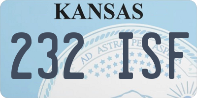 KS license plate 232ISF