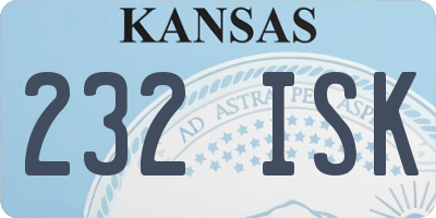 KS license plate 232ISK
