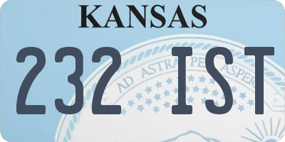 KS license plate 232IST