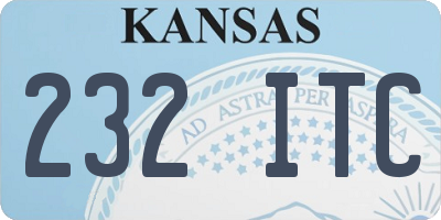 KS license plate 232ITC