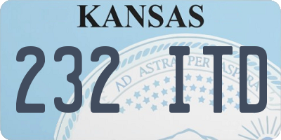 KS license plate 232ITD