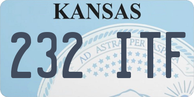 KS license plate 232ITF