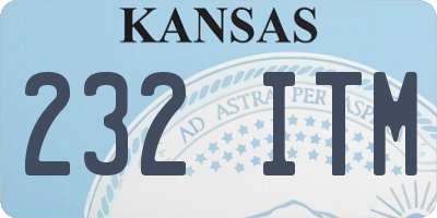 KS license plate 232ITM