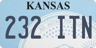 KS license plate 232ITN