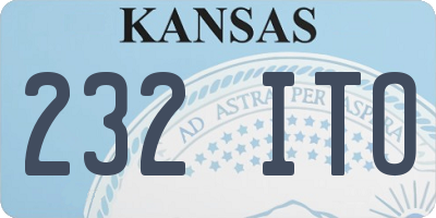 KS license plate 232ITO