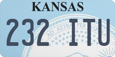 KS license plate 232ITU