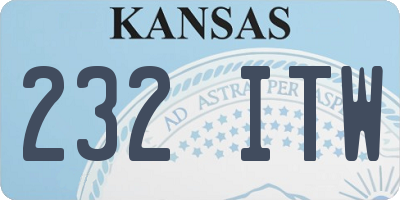 KS license plate 232ITW