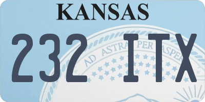 KS license plate 232ITX
