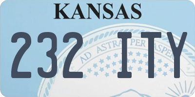 KS license plate 232ITY