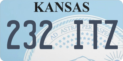 KS license plate 232ITZ