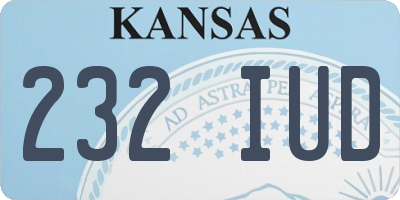 KS license plate 232IUD