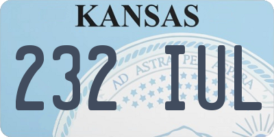 KS license plate 232IUL