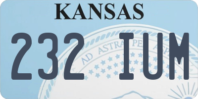 KS license plate 232IUM