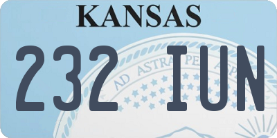 KS license plate 232IUN