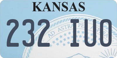 KS license plate 232IUO