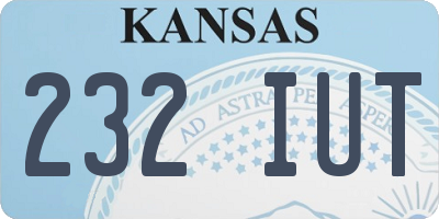 KS license plate 232IUT