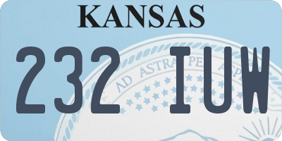 KS license plate 232IUW