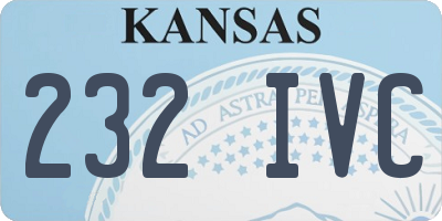 KS license plate 232IVC