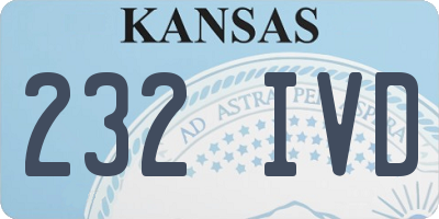 KS license plate 232IVD