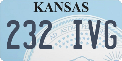 KS license plate 232IVG