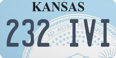 KS license plate 232IVI