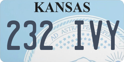 KS license plate 232IVY