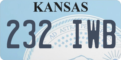KS license plate 232IWB