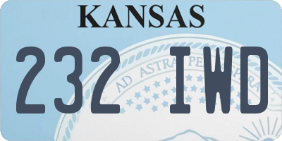 KS license plate 232IWD