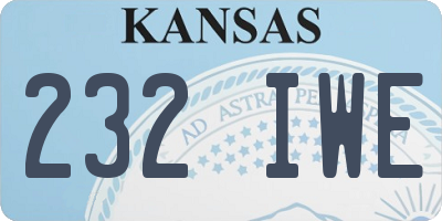 KS license plate 232IWE