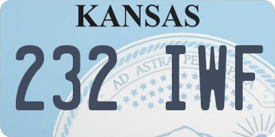 KS license plate 232IWF