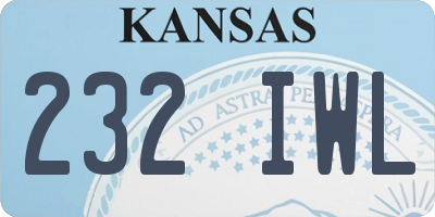 KS license plate 232IWL