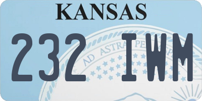 KS license plate 232IWM