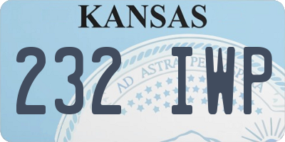 KS license plate 232IWP