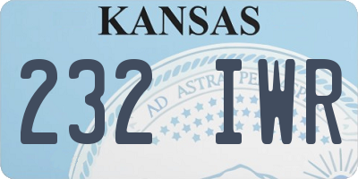 KS license plate 232IWR
