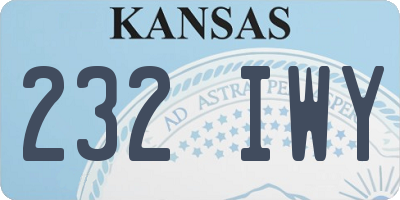 KS license plate 232IWY