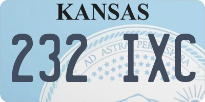 KS license plate 232IXC