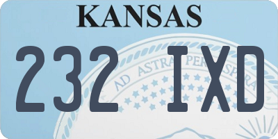 KS license plate 232IXD