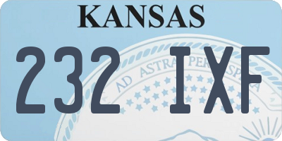 KS license plate 232IXF