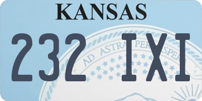 KS license plate 232IXI