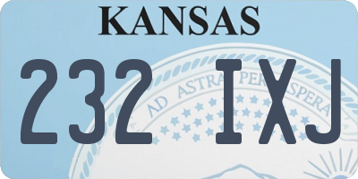 KS license plate 232IXJ