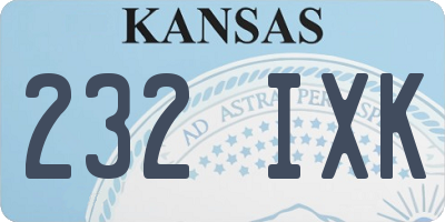 KS license plate 232IXK