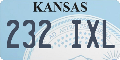 KS license plate 232IXL