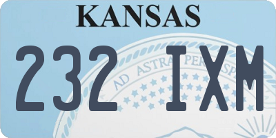 KS license plate 232IXM