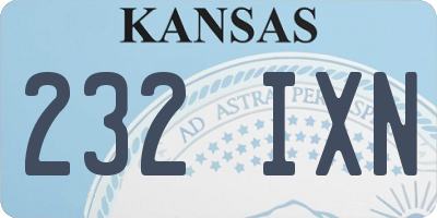 KS license plate 232IXN