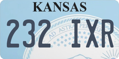 KS license plate 232IXR