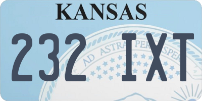 KS license plate 232IXT