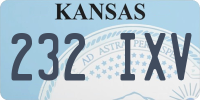 KS license plate 232IXV