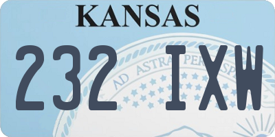 KS license plate 232IXW