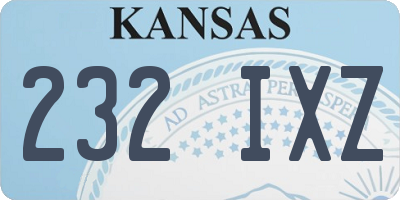 KS license plate 232IXZ